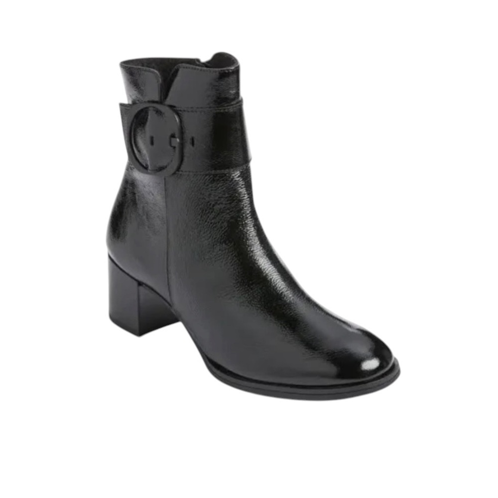 Paul Green Panache Waterproof Ankle Boot Bootie Patent Leather Black UK8 US 10.5